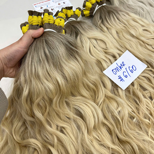 bulk hair human hair very high quality <b>Best</b> hair extensions gorgeous very shiny and smoothy easy to apply <b>natural</b> wavy bulk - Product Image 6