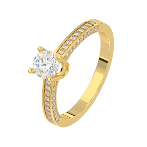 Designer Classic Style 925 Sterling Silver Ladies Engagement <b>Ring</b> <b>Gold</b> Plated Zircon Stone Wedding Jewellery - Product Image 3