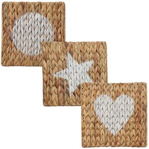 Handwoven Natural Water Hyacinth <b>Square</b> Bohemian Style Eco-Friendly Braided <b>Placemat</b> Charger Plate Tablemat Made Vietnam Dining - Product Image 2