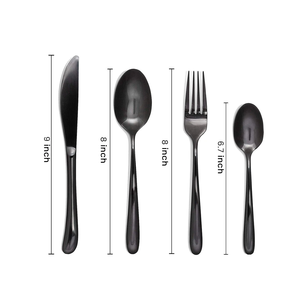 Venta caliente último modelo de cuchara de acero inoxidable 3 piezas mate Color personalizado Logo tenedor/cuchillo de mantequilla/cuchara Último precio - Product Image 5