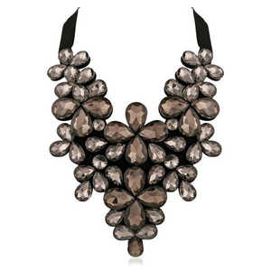 Yoona Brown 1111226A elegante collar de cinta negra con piedra de cristal lujosos collares de cristal - Product Image 1