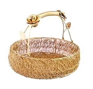Curved Handle Sustainable Eco-Friendly Metal <b>Gift</b> <b>Basket</b> Customized Color Stylish Durable Presentation Container <b>for</b> Birthdays - Product Image 6