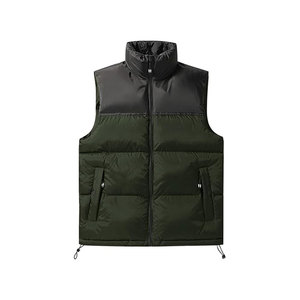 Veste d'hiver décontractée à capuche sans manches Veste pour hommes épaissie chaude personnalisée gilet à bulles avec poches - Product Image 6