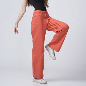 Pantalones vaqueros desgastados informales para mujer, ropa de calle elegante con frente plano, venta en línea, prendas de vestir de moda, servicio OEM, precio bajo - Product Image 6