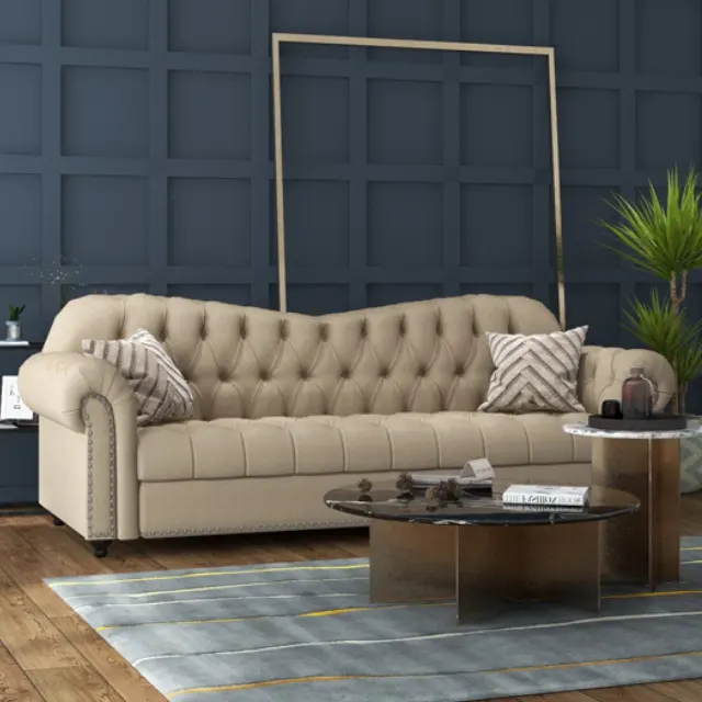Sofá de estilo europeo para sala de estar, embalaje personalizado, sofás de 3 plazas, superventas, fabricante de sofás de Vietnam