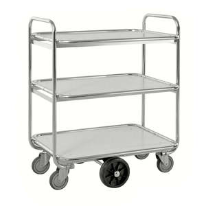 3-Tier Metal Roll Container Trolley Four-Wheel PU Customizable OEM Support 100kg-500kg Load for Shopping Storage <b>Transportation</b> - Product Image 1