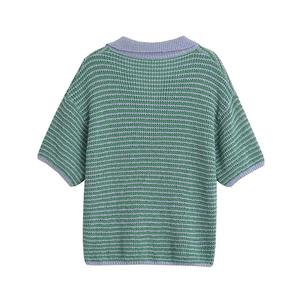 Ensemble deux pièces décontracté d'été pour femme, chemise à col boutonné et short à taille élastique, en Spandex/Coton écologique et respirant - Product Image 4