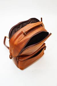 Sac à dos de voyage professionnel unisexe de haute qualité, personnalisable avec logo, en cuir véritable, imperméable, en coton, antivol, avec fermeture éclair vintage - Product Image 5