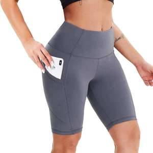 Mallas deportivas de entrenamiento de poliéster sólido de cintura alta 2024 para adultos y niñas, pantalones cortos de Yoga con realce de glúteos, mallas de talla grande para mujer - Product Image 6
