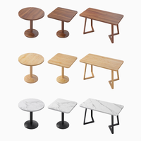 Meubles de restaurant personnalisables Table à manger en bois imitant le pied en métal de conception de marbre-pour les cafés provenant directement de l'usine
