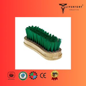 แปรงทำความสะอาดขนม้าแบบแห้ง/เปียกหวีแต่งขนสัตว์เลี้ยงทำจากพลาสติกอ่อนนุ่มด้ามจับวัวทำจากไม้ - Product Image 5