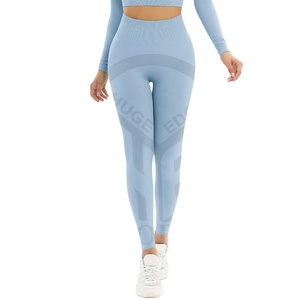 กางเกงเลกกิ้งออกกำลังกายผู้หญิง ยกกระชับสะโพก ลายพิมพ์เรียบๆ สำหรับฟิตเนสและออกกำลังกาย - Product Image 2