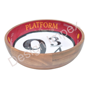 Cuenco decorativo para frutas, mango recubierto de esmalte, cuencos de madera personalizados para ensaladas y Pasta, cuencos para servir al por mayor, diseño personalizado impreso - Product Image 2