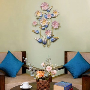 Modern Iron Metal Wall Art Panel Outdoor Home <b>Decorative</b> Hanging with Leaf Flower Design Superb for Interior Use <b>Spring</b> Format - Product Image 1