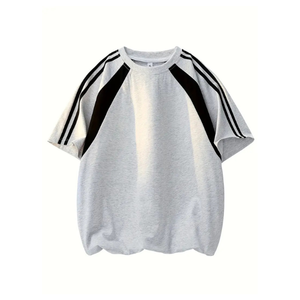 T-shirt décontracté pour femmes à manches rayées haut à manches courtes confortable pour Street Style Relax Fit pour les activités de plein air - Product Image 1