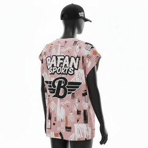 Camiseta de Baloncesto para Mujer, Ligera, Transpirable, de Malla de Poliéster de 145 GSM, Diseño Abstracto Rosa, Sublimación, Logotipo Personalizado, Algodón - Product Image 5