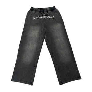 Pantalon de survêtement pour homme en coton éponge français avec taille moyenne ceinture élastique jogger décontracté personnalisé pantalon de survêtement délavé à l'acide - Product Image 5
