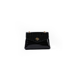 Sac fourre-tout en PU noir à motif crocodile gaufré Aker - Product Image 1