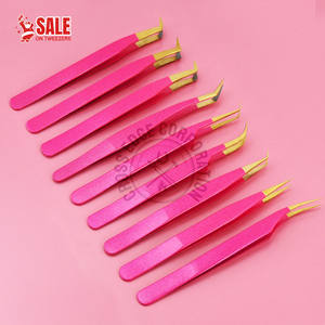 Pinza para extensión de pestañas con punta de fibra personalizada, 45 y 90 grados, volumen ruso, agarre de diamante, herramienta profesional para pestañas - Product Image 2