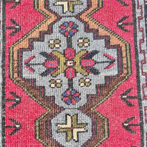 Tapis de 1,8 x 3,2 pieds, tapis turc vintage, tapis patchwork rouge - Product Image 4