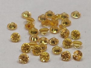 Zafiro amarillo calentado solo natural 1mm Corte facetado brillante redondo Calidad excelente - Product Image 5