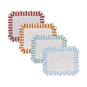 <b>Linen</b> table <b>placemat</b> with geometric embroidery work for modern dining table decor home reusable washable structured design - Product Image 3