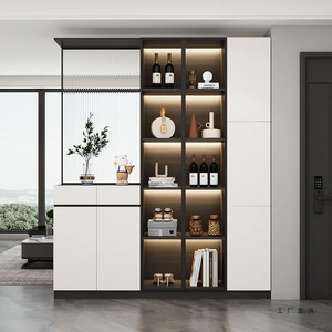 Meuble d'entrée moderne en bois massif 2026, rangement à chaussures sur mesure, séparateur de pièce pour salon, villa, hôtel, armoire à vin - Product Image 4