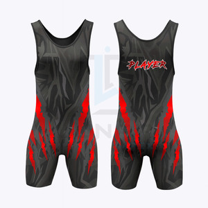 Vente en gros Nouvel arrivage Sublimation Spandex Wrestling Singlet Wear Men Four Way Stretchable Body Outfit GYM Powerlifting - Product Image 2