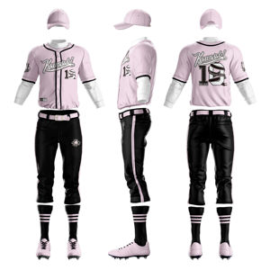 Kits de vêtements de sport de conception personnalisée de haute qualité Maillot et pantalon confortables Boutons de sublimation complets Uniforme de baseball grande taille - Product Image 1