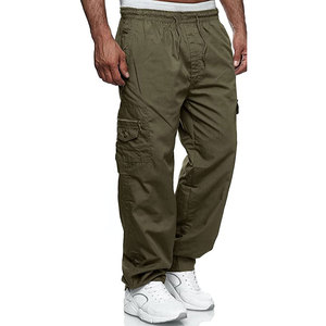Pantalones Cargo de Corte Holgado para Hombre, Pantalones Deportivos para Correr, Pantalones Deportivos con Cordón en la Cintura, Pantalones Multibolsillos para Actividades al Aire Libre, para Uso Casual - Product Image 3
