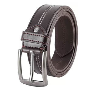 Fabricación profesional de cinturones de cuero vacuno duradero personalizados para hombre con hebilla de cierre tipo pin. - Product Image 1