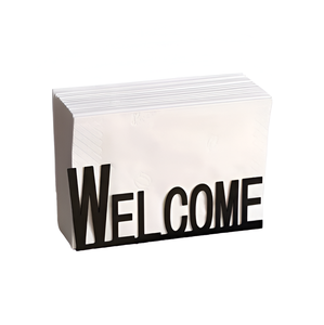 Porte-serviettes en métal gravé « Bienvenue » pour restaurant, hôtel, maison, usage domestique, en gros, provenance Inde - Product Image 1
