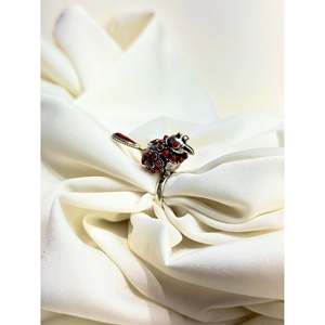 Bague Anokhi Panchi en argent 925 avec incrustation de corail, tendance et élégante, plaquée or rose, en acier inoxydable, pour cadeau, plaqué or 18 carats - Product Image 2