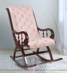 Sheesham ไม้ในกำมะหยี่รองรับแรงกระแทกจากไม้เก้าอี้โยกที่วางแขนแบบแข็ง - Product Image 4