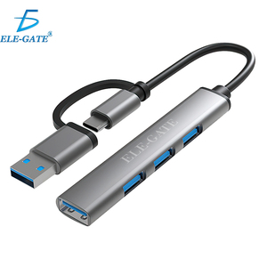 Hub USB Type-C 3.0 a 4 Porte 2-in-1 in Lega di Alluminio, Trasferimento Dati 5Gbps, Funzionalità Doppio Monitor con Confezione - Product Image 1