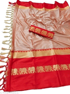 Sarar tissé en coton pur pour femmes, vente en gros, à la mode, style sud-indien, pour mariage et tenue décontractée - Product Image 3