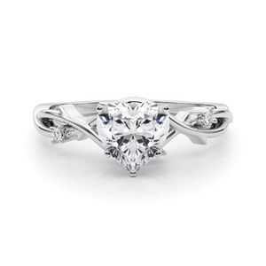 Heart Shape Three Stone Twisted Engagement <b>Ring</b> For Women - Product Image 1