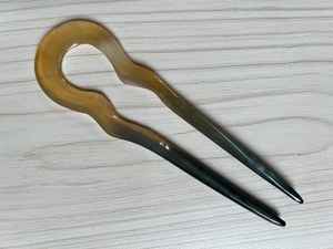 Palillo de pelo de cuerno de búfalo natural, moño clásico hecho a mano, accesorio para el cabello, diseño elegante único y elegante - Product Image 5