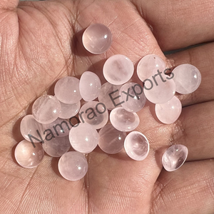 Cuarzo Rosa Natural, Cabujón Redondo de 9x9 mm, Todos los Tamaños Disponibles, Parte Posterior Plana, Piedra para Fabricación de Joyas, Gemas Sueltas - Product Image 3