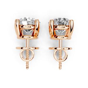 Boucles d'oreilles pour femmes en or jaune platine ou en or blanc et or rose AIER-144 Classic Sparkling Diamond - Product Image 2