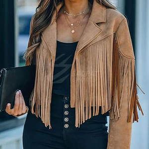 100% chaquetas de moda de cuero Original para mujer, chaquetas occidentales transpirables con logotipo personalizado ajustado para mujer - Product Image 3