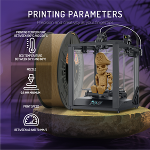 WINKLE <b>PLA</b> <b>Filament</b> 1.75mm 1kg Wood Pine & Maple 3D Printer <b>Filament</b> for Printers Real Wood Fiber Feel 2 Colors - Product Image 5