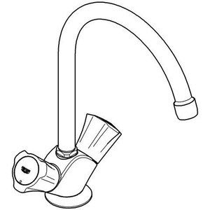 Robinet mélangeur de cuisine Grohe Costa 1/2 pouce monotrou pivotant œil-œil NPT en chrome avec garantie de 3 ans - Product Image 3