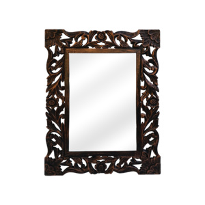 Miroirs muraux en bois sculpté Cadre Miroir en bois de manguier pour le salon Vente en gros Décoration murale d'intérieur de style vintage Prix d'usine - Product Image 3