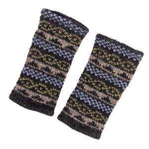 Handmade Wool Knit Fingerless Gloves Warm Winter <b>Wrist</b> <b>Warmers</b> with Multicolor Stripes Unisex Knitted Arm <b>Warmers</b> - Product Image 4