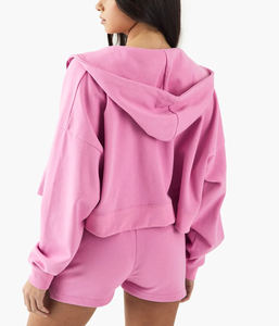 Sweat à capuche oversize à fermeture éclair pour femme, 100% coton molletonné 320GSM, streetwear, haute qualité, coupe ample, respirant, style hip hop - Product Image 6