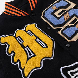 2025 Varsity chaqueta de béisbol para hombres logotipo personalizable bordado cuello tejido Letterman chaquetas - Product Image 4