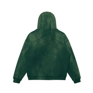 2024 nueva llegada Unisex de alta calidad 100% algodón invierno lavado ácido pulóver Sudadera con capucha diseño personalizado bolsillo sólido liso bordado - Product Image 2