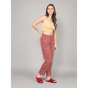 Pijama de Algodón Estampado con Cintura Elástica, Cierre de Botones, Cordón Ajustable, Ropa de Casa Suave con Estampado Animal, Logotipo Personalizado, Bolsillos, Suministro ODM - Product Image 5