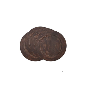 Wholesale <b>Vintage</b> Style Cheap wood Charger <b>Plate</b> for Tabletop Decor Holiday Wedding Party ware brown color - Product Image 6